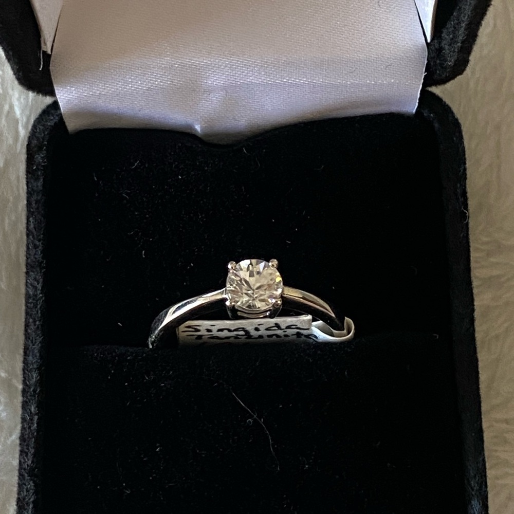Elegant TGGC 925 Silver Singida Tanzanite Solitaire Ring Sz 7 3/4